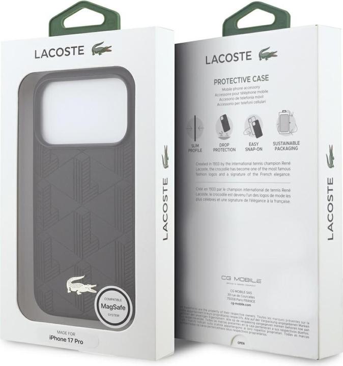 Immagine prodotto Lacoste - Hardcase Monogramme Gold Logo MagSafe (LCHMP17LPNOK) - iPhone 17 Pro - Black (Apple iPhone 17 Pro)