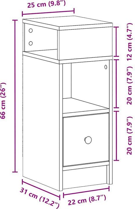Actual product image vidaXL Nachttisch (25 x 31 x 66 cm)