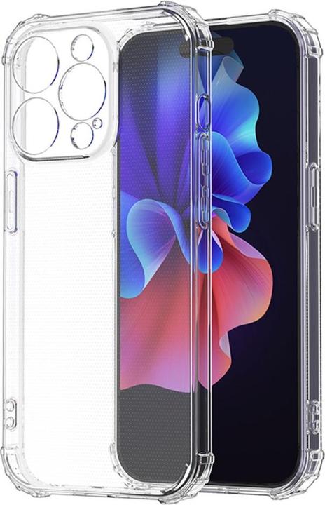 Apfelkiste iPhone 15 Pro Gummi Hülle mit Kameraschutz, Air Cushion, Transparent (Apple iPhone 15 Pro)