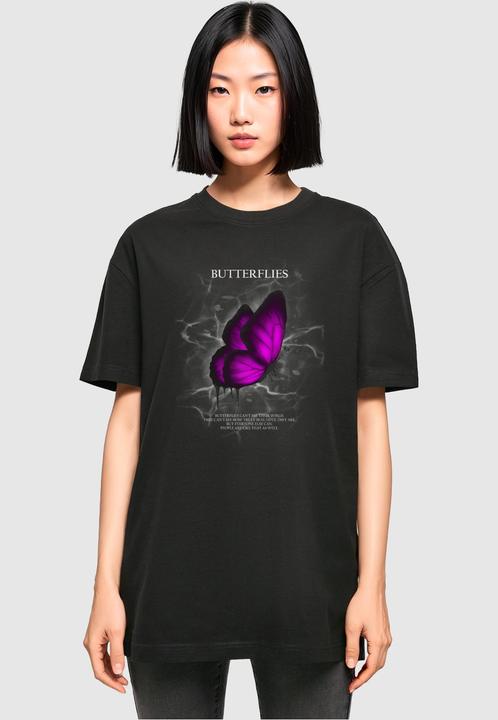 Produktbild Merchcode Ladies Butterflies Oversized Boyfriend Tee - 119545 (5XL)