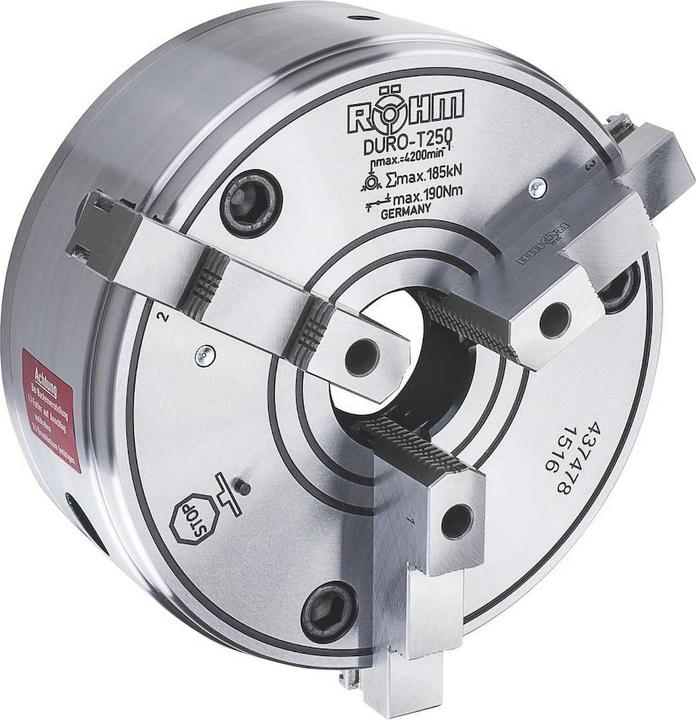 Röhm DURO-T 200, 3-Backen, Zylindrische Zentrieraufnahme, einteilige Umkehrbacken