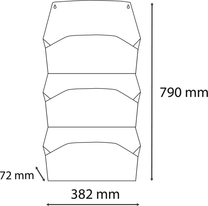 Actual product image Exacompta 3er-Set Wandprospekthalter horizontal, 1 Fach, 72x382x289 mm, AutentiK (A4)