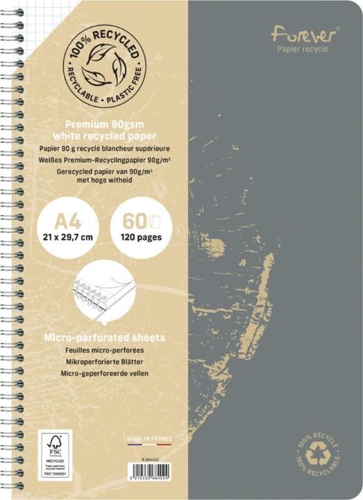 Image du produit Calligaphe Cahier à reliure spirale Forever Premium (A4, Quadrillé, Couverture rigide)