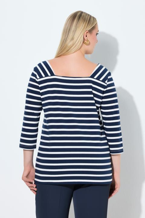 Actual product image Ulla Popken Mixed Stripe Sequined Tee (42, 44)