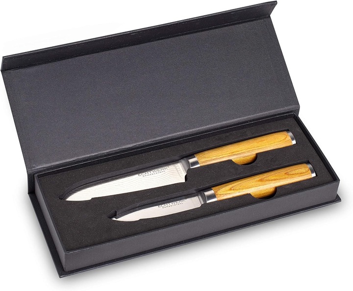Produktbild Echtwerk 2-teiliges Damaszener Messer Set Heller Griff (13 cm)