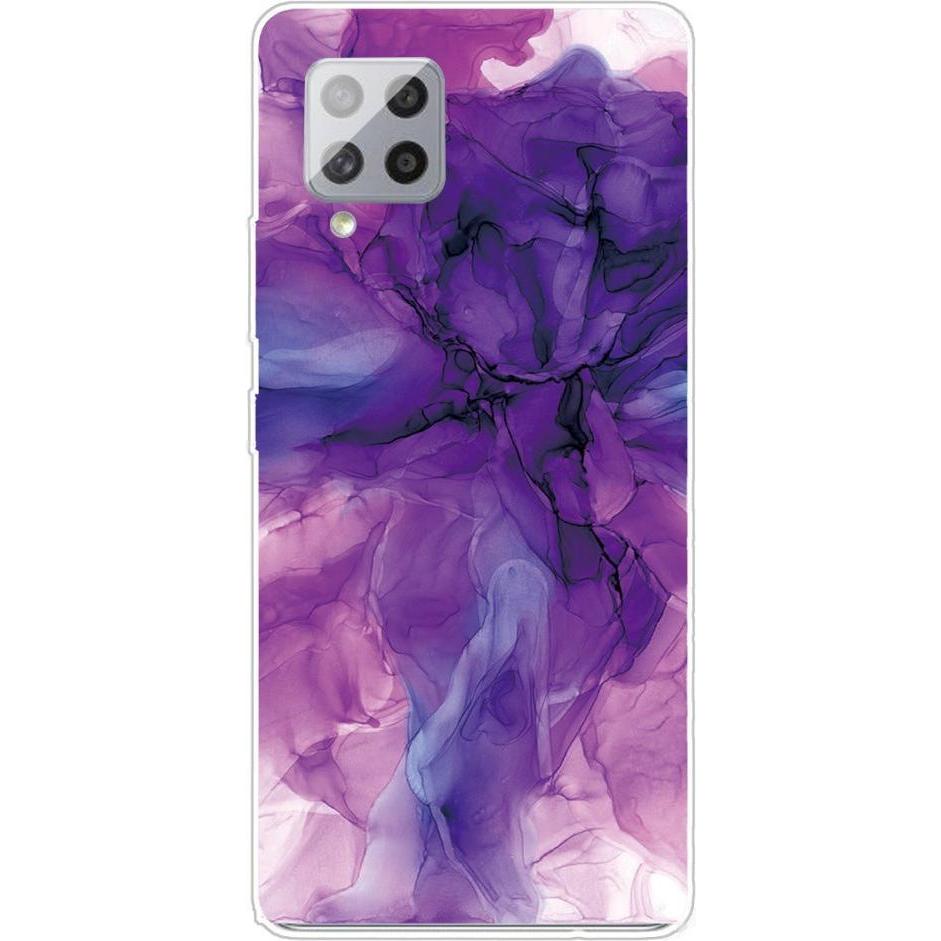 Cover-Discount Galaxy A42 - Softes Silikon Gummi Case purple Marble (Samsung Galaxy A42 5G), Smartphone Hülle, Violett, ...