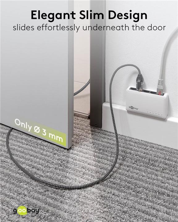 Produktbild Goobay Ethernet-Kabel USB-C 3.1 auf RJ45, Slim, 3 m (USB-C 3.1 Gen 1, RJ45 (1x))