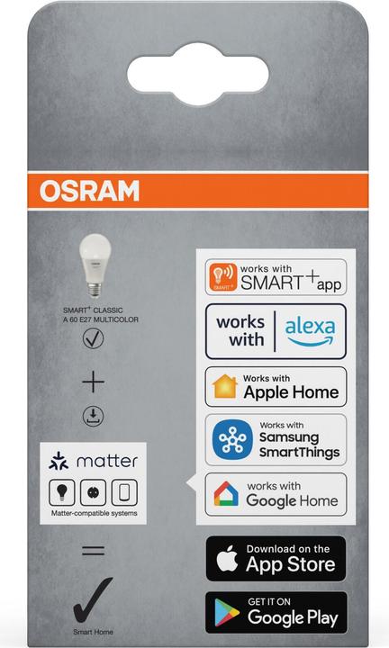 Produktbild Osram SMART+ MATTER CLASSIC shapes Multicolor 9W 827...865 Multicolor E27 SINGLE PACK (E27, 806 lm, 1x)