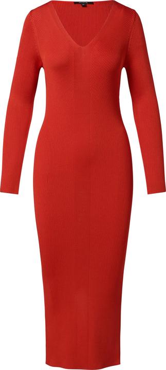 Image du produit Comma Kleid Geripptes Slim-Fit-Kleid mit V-Ausschnitt (40)