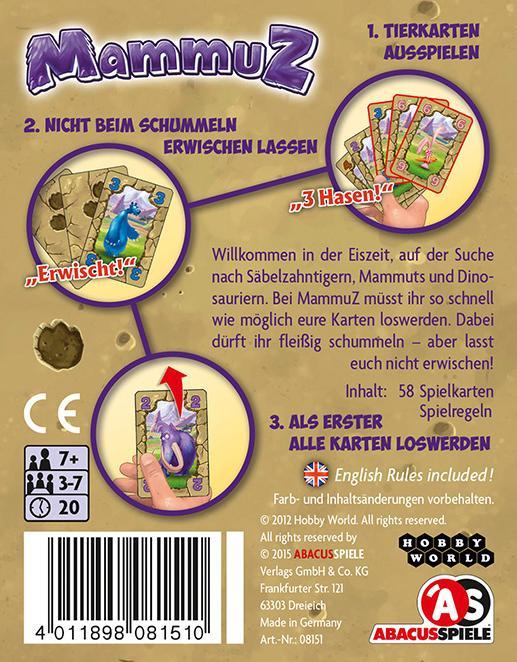 Actual product image Abacus Mammuz (German, 3 - 7 Players)