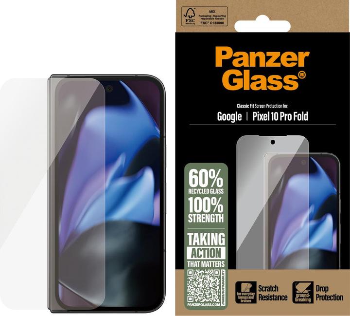 Actual product image PanzerGlass Screen Protector Google Pixel 10 Pro Fold Classic Fit (1 pcs., Google Pixel 10 Pro Fold)