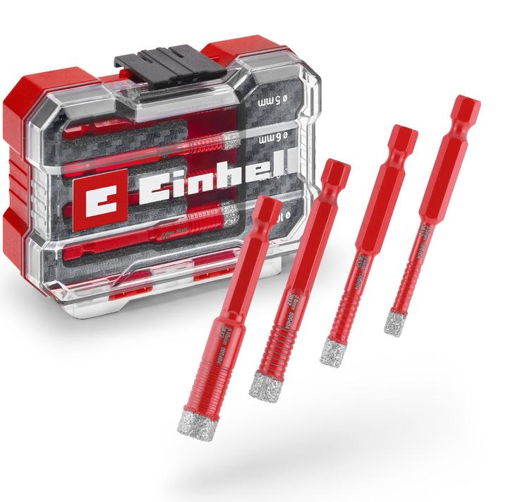Actual product image Einhell Diamond tile drill bit set, 500404, XS case, 4-piece (5-10 millimetres)