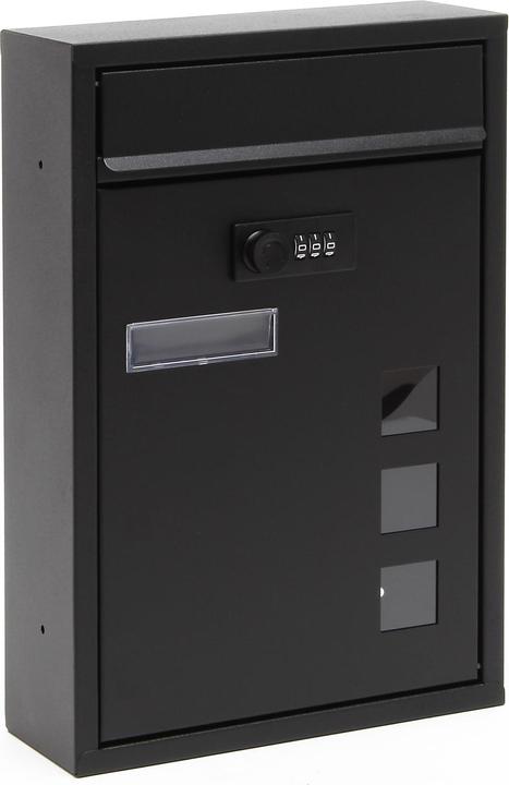 Wiltec Briefkasten 215x320x90mm Postkasten Zahlenschloss Namensschild