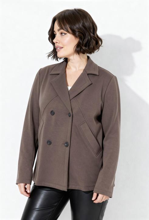 Actual product image Ulla Popken Lapel Collar Scuba Knit Jacket (58, 60)