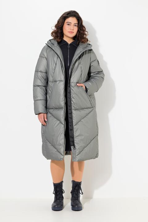 Image du produit Ulla Popken Manteau matelassé, capuche et cordon de serrage, poignets coupe-vent. Coupe évasée. (42, 44)