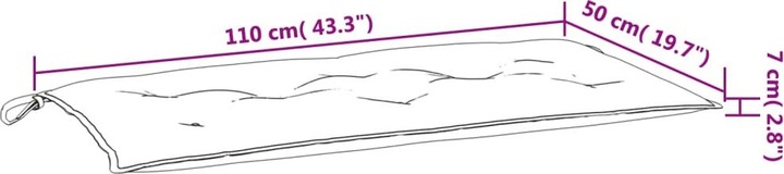 Produktbild VidaXL Gartenbank-Auflage O x ford-Gewebe (110 x 50 x 7 cm)