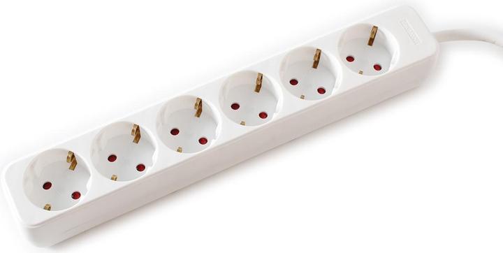 Produktbild Value 6-fach Steckdosenleiste ohne Schalter, weiss, 1,5m (6 x, CEE 7/3, 1.50 m)