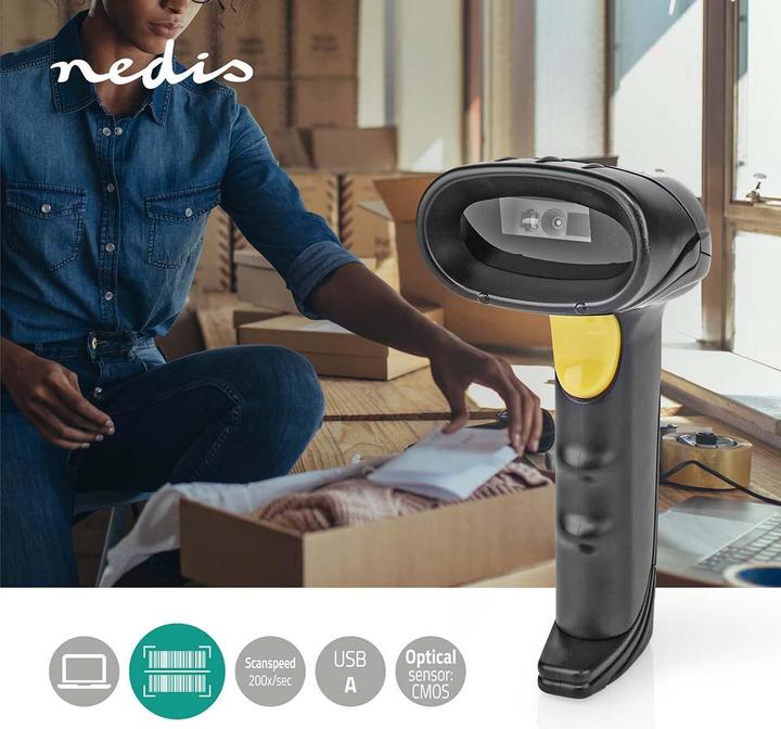 Produktbild Nedis Barcodescanner | CMOS | Kabelgebunden | 1D Linear / 2D/QR | Stromversorgung über USB | USB2.0 (1D-Barcodes, 2D-Barcodes, QR-Code)