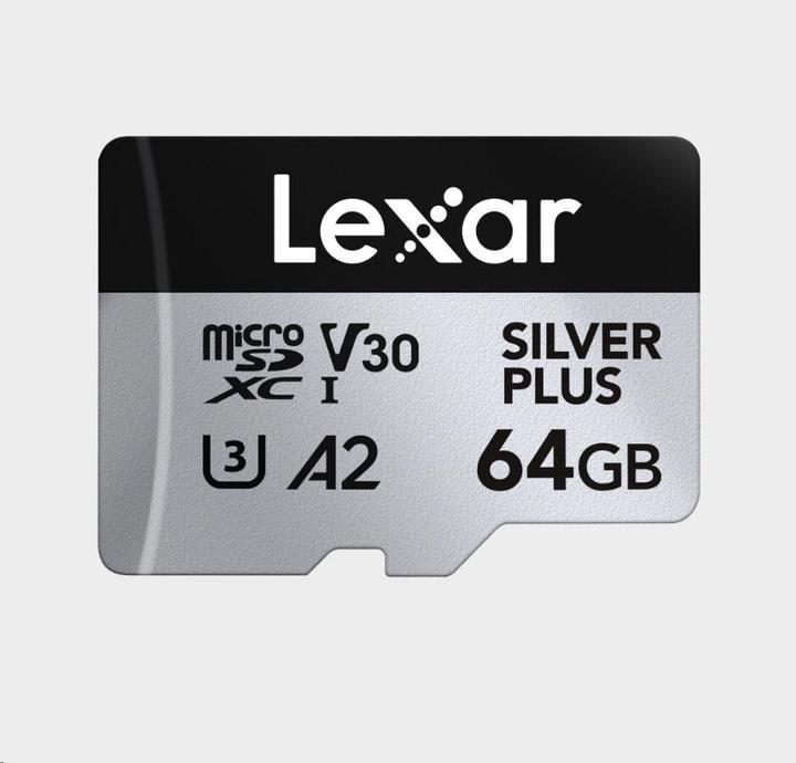 Actual product image Lexar Professional Silver Plus (64 GB, microSDXC, U3, UHS-I)