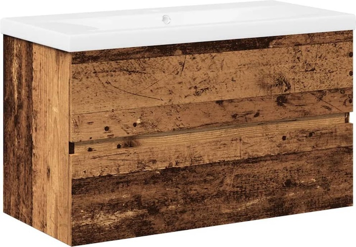 Actual product image VidaXL Vanity unit Wall-mounted vanity unit Bathroom cabinet with built-in basin