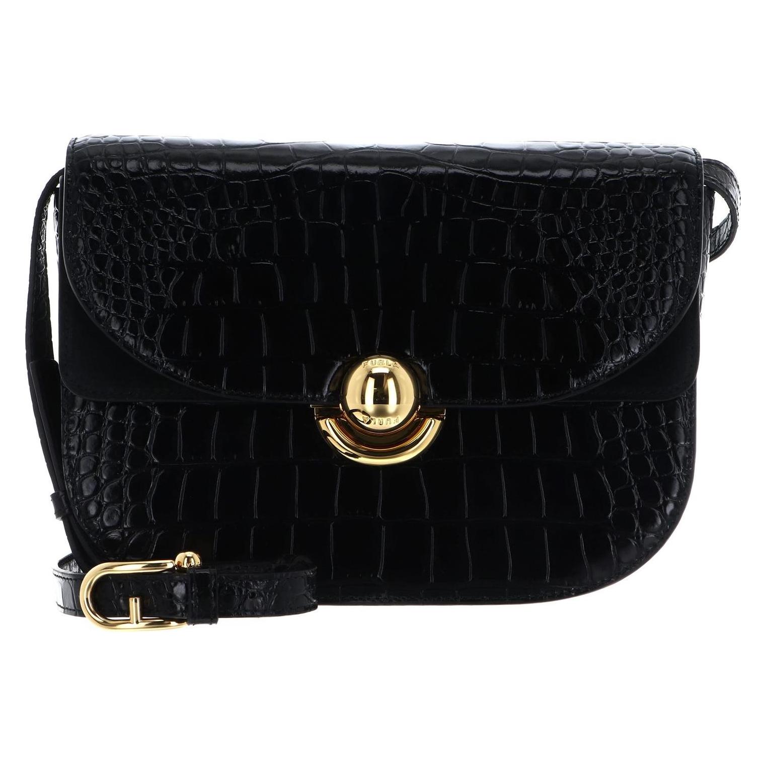 Furla, Damen, Handtasche, Sfera Crossbody Round, Schwarz