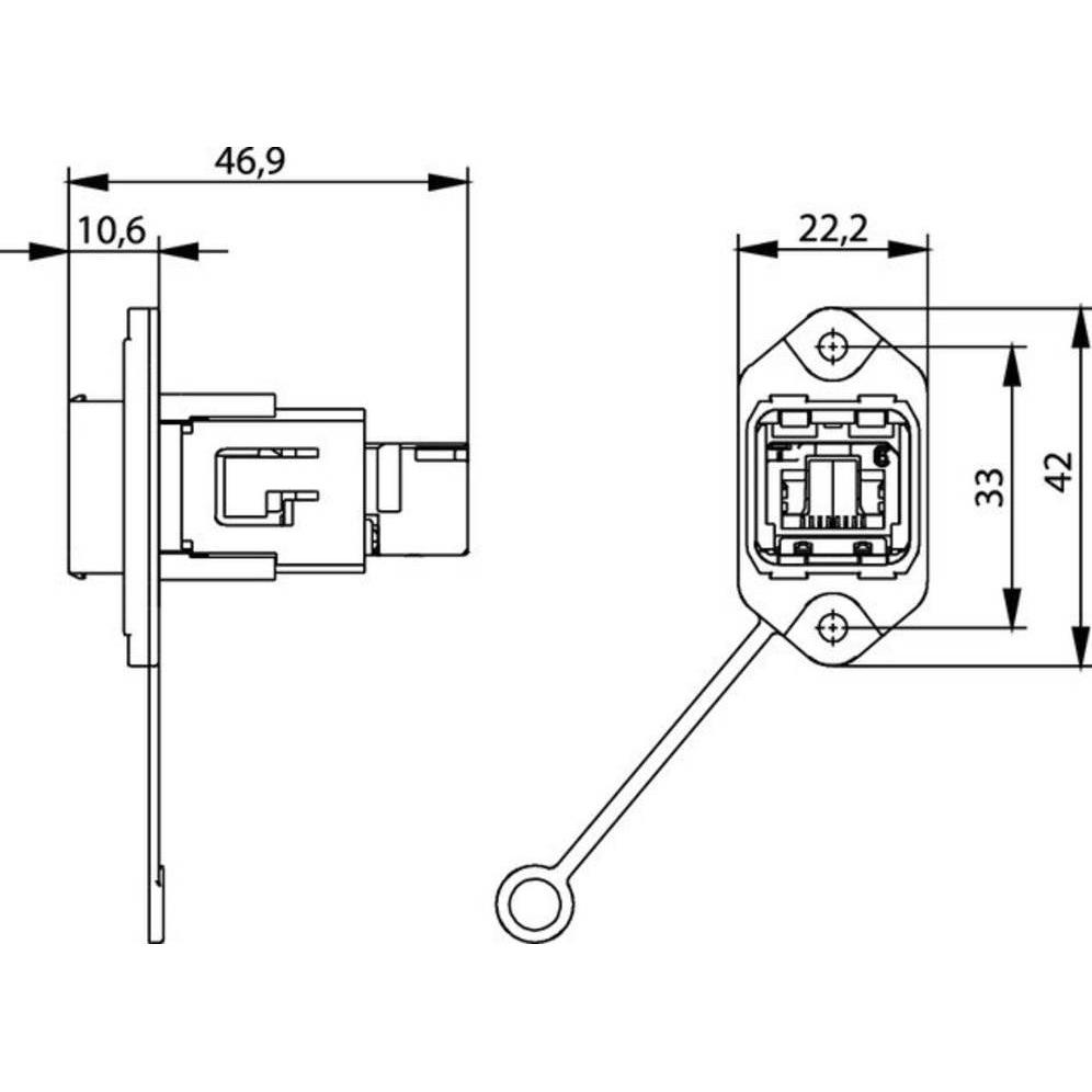 Thumbnail - Telegärtner RJ45 Steckverbinder Flanschset Variante 14, Elektronikkabel + Stecker, Silber