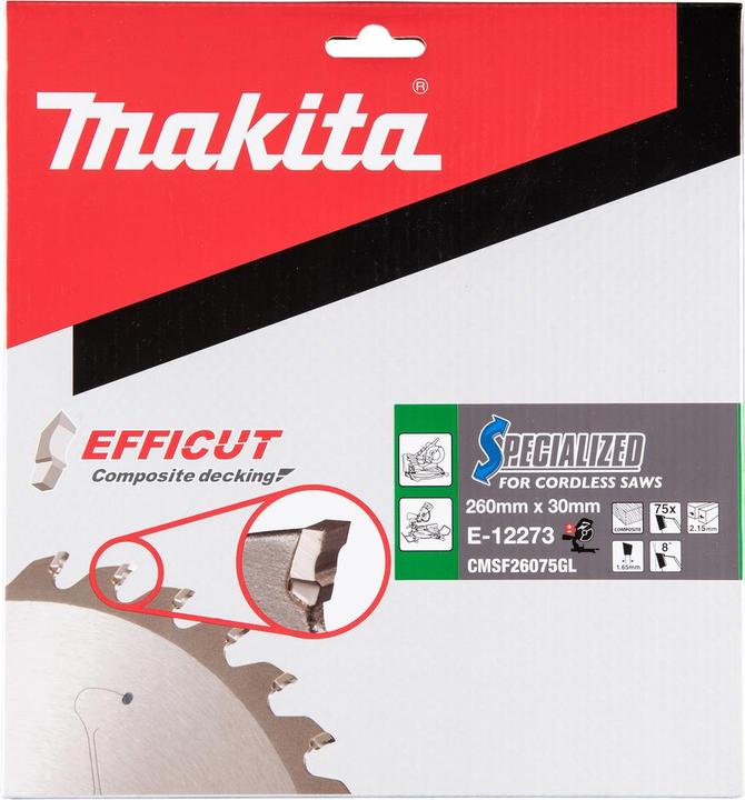 Actual product image Makita Saw blade 260x2,15x30, 75Z EFFICUT