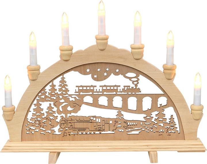 Produktbild SIGRO Holz Schwibbogen, Spitzkerzen 45 cm