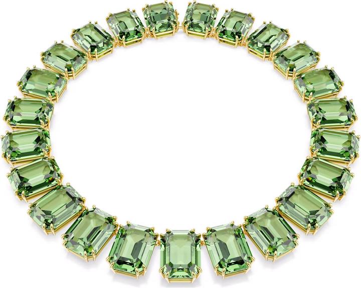 Produktbild Swarovski Millenia Tennis Halskette Übergrosse Kristalle Oktagon Schliff Grün Goldlegierungsschicht (Swarovski Metall)