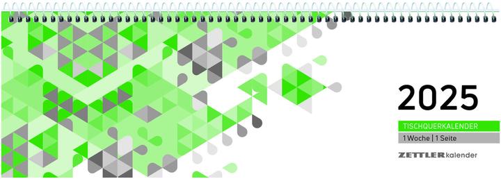 Actual product image Desk calendar 2025 green, 29,6x9,9cm, office calendar with 60 pages, daily, weekly and weekly (Hardcover, German)