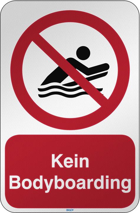 Produktbild Brady P/P063/DE346/RFL-390X590-1, ISO Sicherheitsschild - Kein Bodyboarding, Laminierter Polyester
