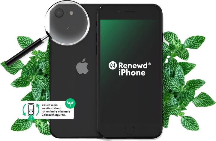 Actual product image Renewd iPhone SE 020 (64 GB, Black, 4.70", 12 Mpx, SIM + eSIM, A / Like new)