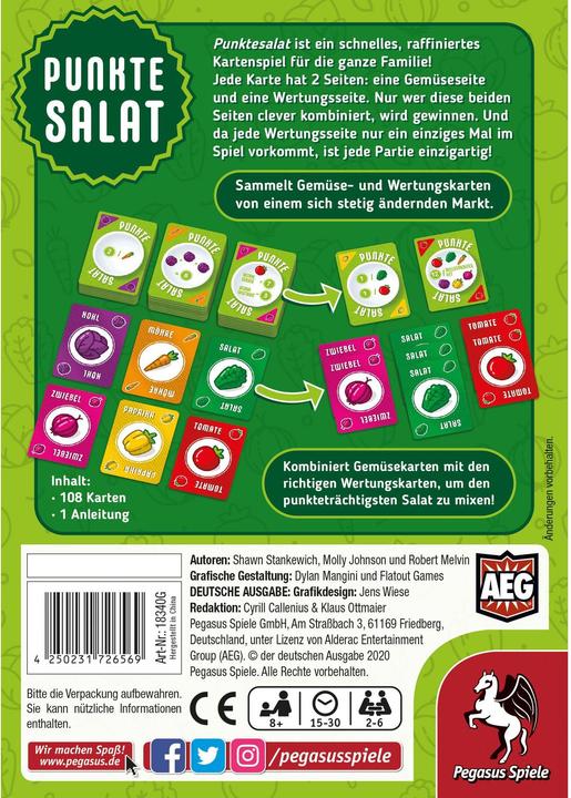Produktbild Pegasus Familienspiel Punkte Salat (Deutsch, 2 - 6 Spieler)