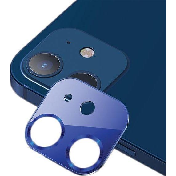 Usams Camera Lens Glass iPhone 12 metal niebieskiblue BH703JTT05 USBH703 (1 Stück, Apple iPhone 12), Smartphone Schutzfo...