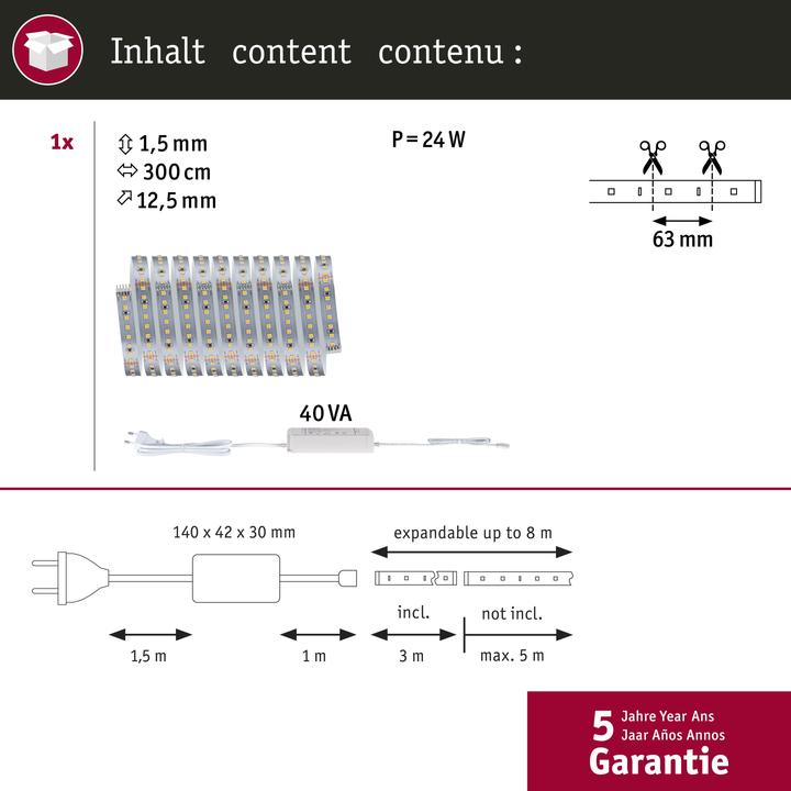Actual product image Paulmann MaxLED 1000 Basisset (Warm white, 300 cm, Indoor)