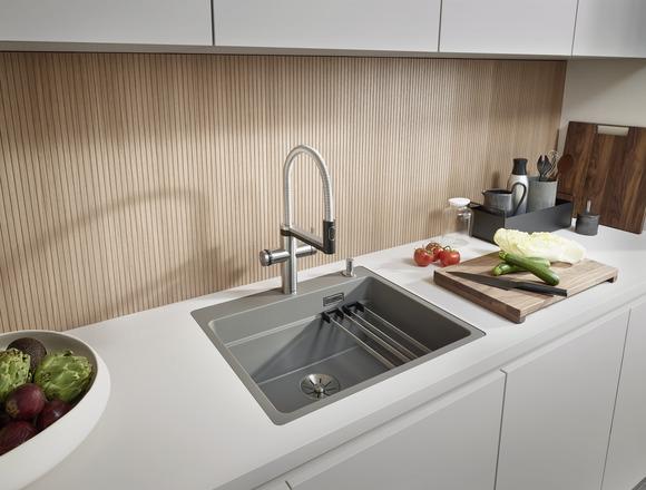 Produktbild Blanco ETAGON 6-F | SILGRANIT vulkangrau | Einbauart: Flächenbündig | mit Ablauffernbedienung, mit Z (Einbauspüle, 59.10 cm, 50.10 cm)