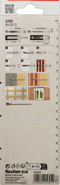 Produktbild Fischer Langschaftdübel SXR 8x120 Z K (4 Stk.)