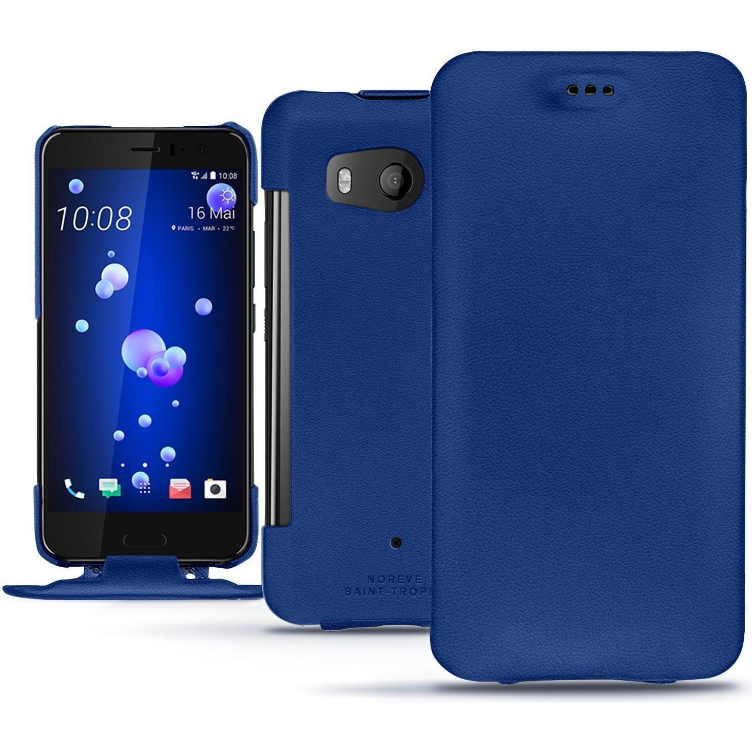 Thumbnail - Noreve Lederschutzhülle vertikal (HTC U11), Smartphone Hülle, Blau