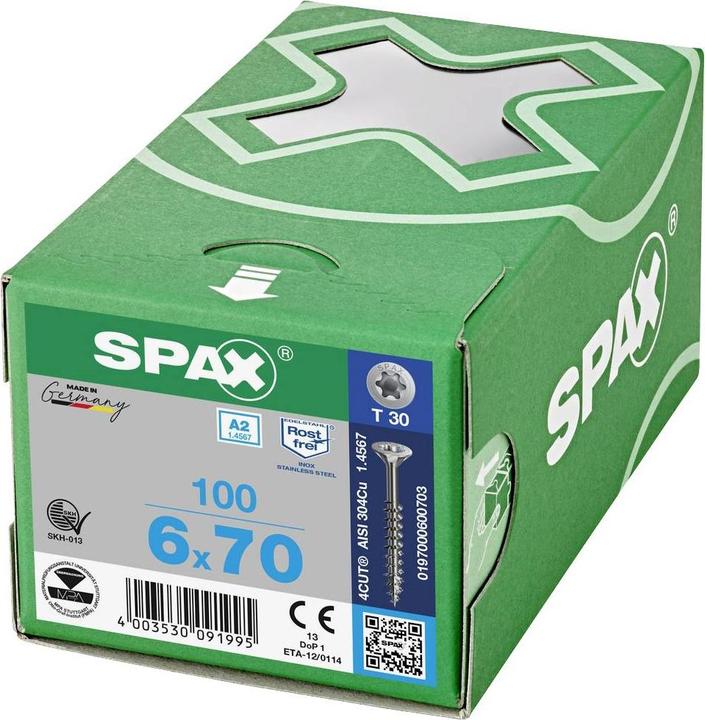 Produktbild Spax A2 Senkmultikopf T-Star Plus T30 Teilgewinde (100 Schrauben pro Stück)