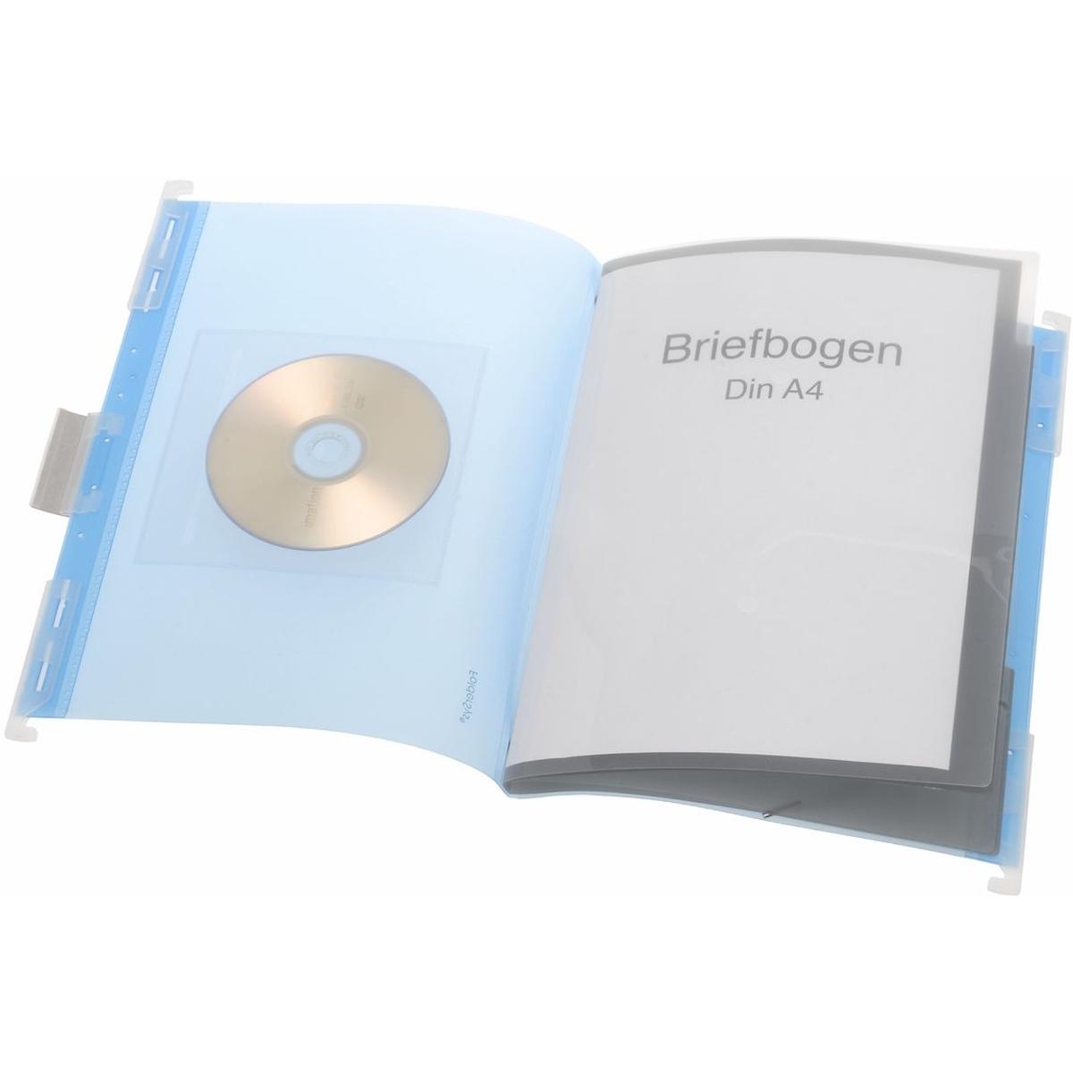 Foldersys, Mappe, Hänge-Ordnungsmappe A4 PP 6 Fächer blau transluzent (A4, 1 x)