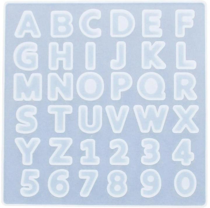 Produktbild Jesmonite Giessform Alphabet + Zahlen 13.5 cm x 13.5 cm