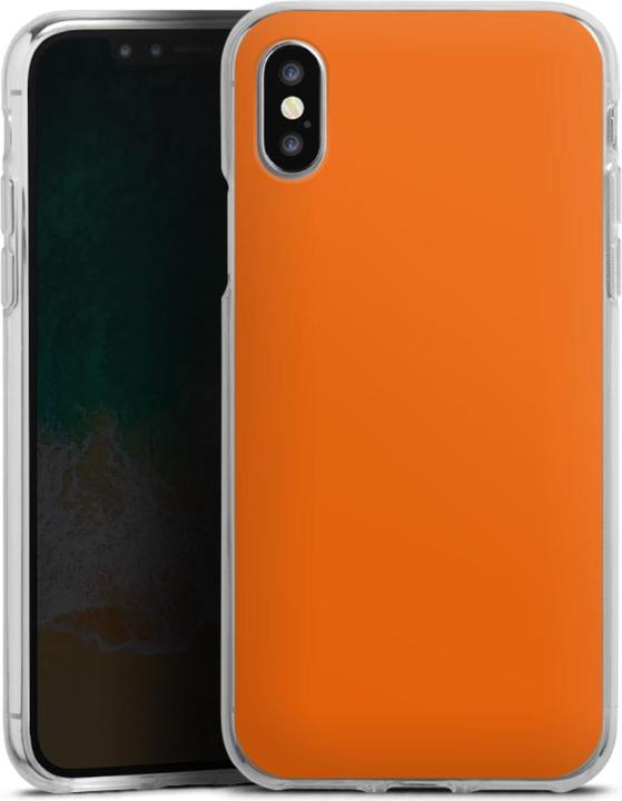 Produktbild DeinDesign Silikon Hülle für Apple iPhone X Handyhülle Case Smartphone Schutzhülle Farbe einfarbig orange (Apple iPhone X)