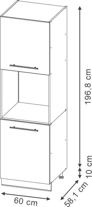 Produktbild Vicco Herdumbauschrank Fame-Line (58 x 58.10 x 206.80 cm)