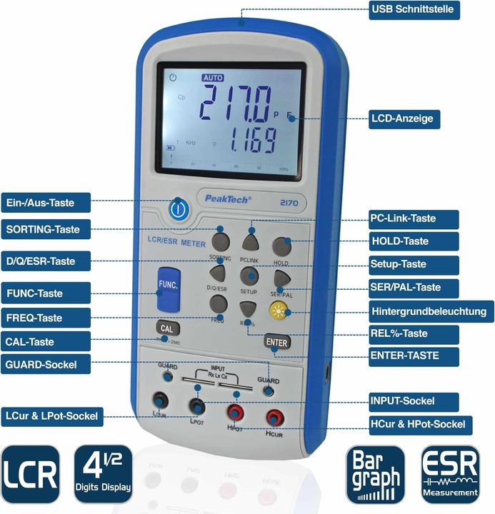 Actual product image Peaktech P 2170 LCR-Meter (Frequency counter)