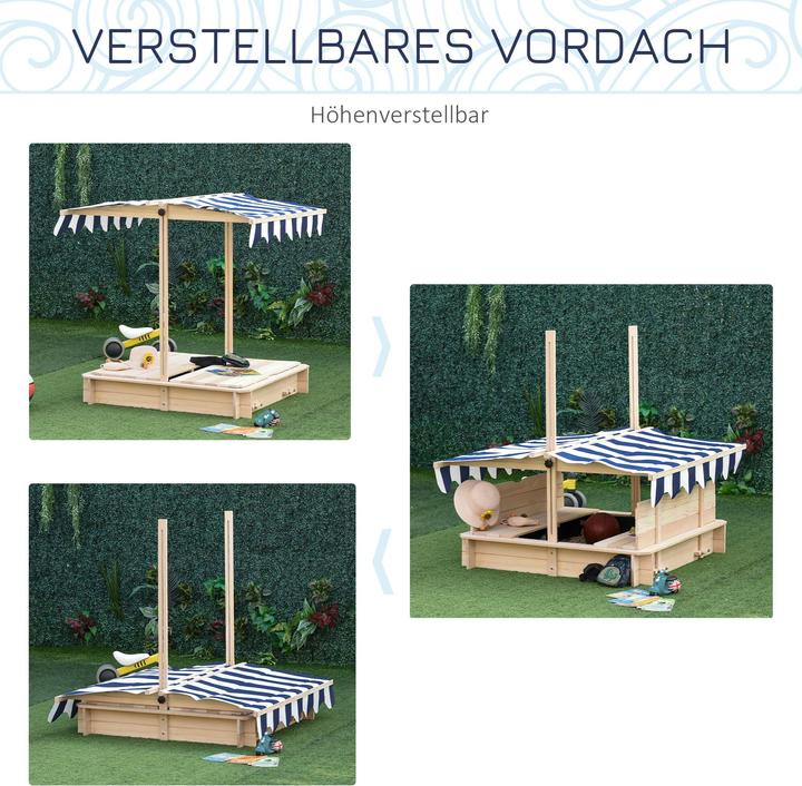 Actual product image Outsunny Sandpit with adjustable roof