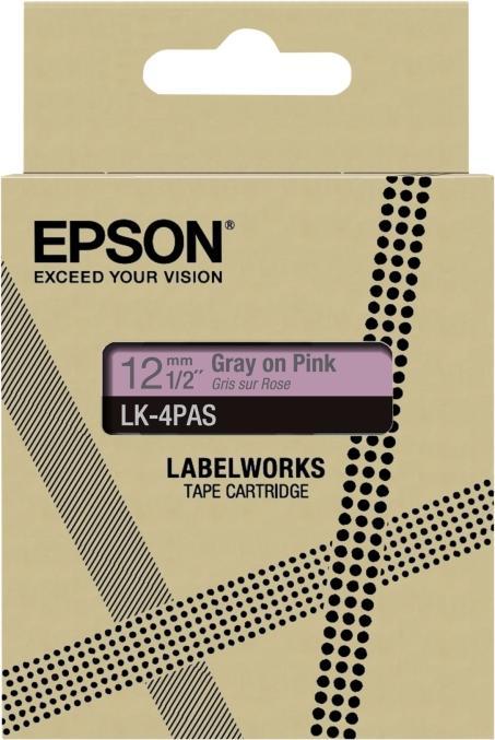 Immagine prodotto Epson LabelWorks LK-4PAS - Rosa tenue/Grigio (1.20 cm, Rosa)