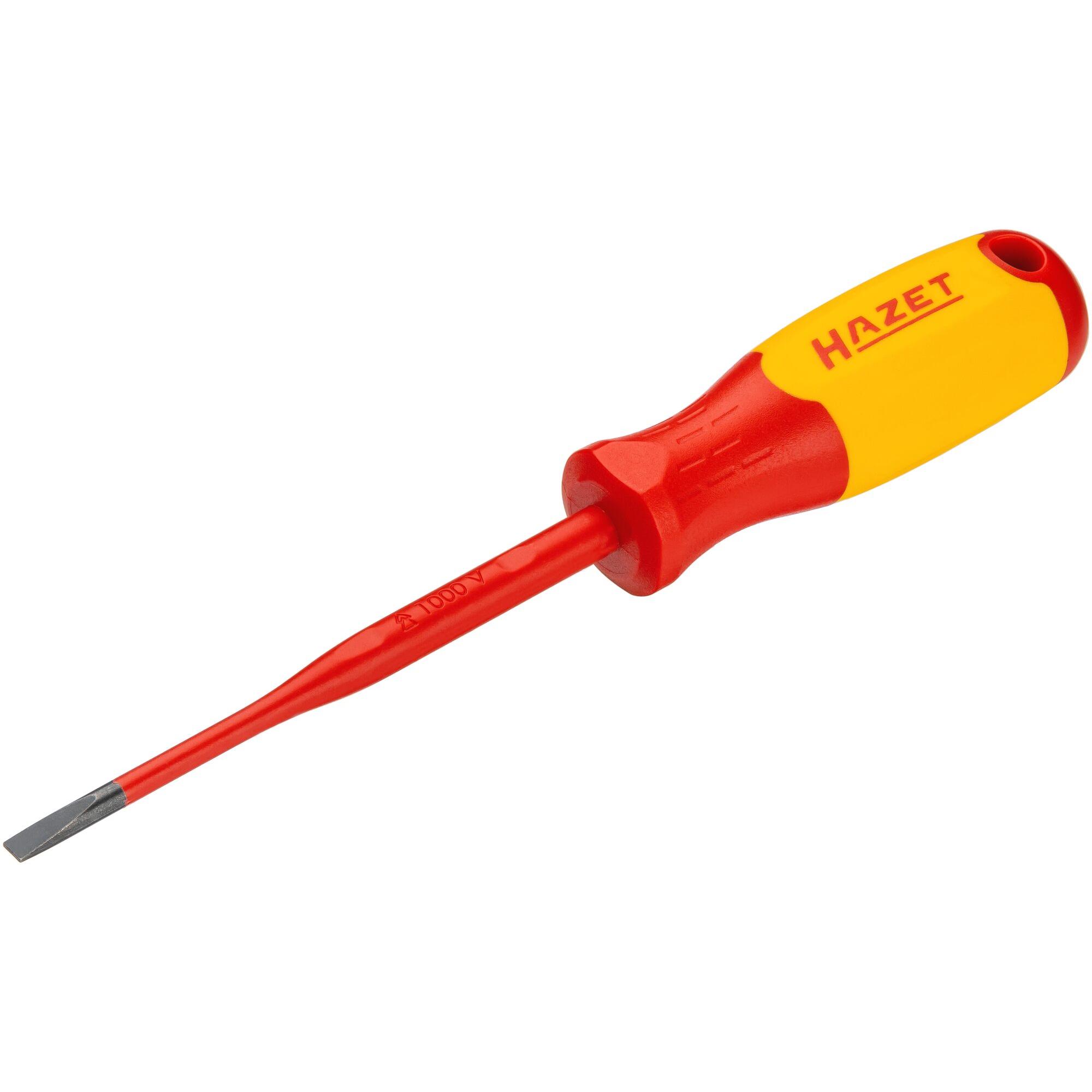 HAZET, Schraubenzieher, Elektriker-Schraubendreher ∙ schutzisoliert 811KV-40 ∙ Schlitz Profil ∙ SW 0,8 x 4 mm