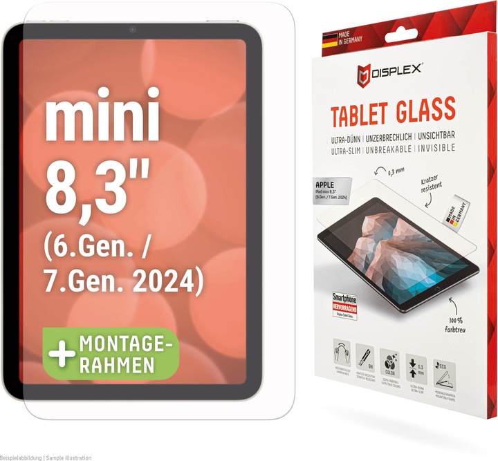 Productafbeelding Displex Tablet Glass, Tablet Schutzglas (1 Stuk, iPad mini 2021 (6e gen), iPad mini 2024 (7e generatie))