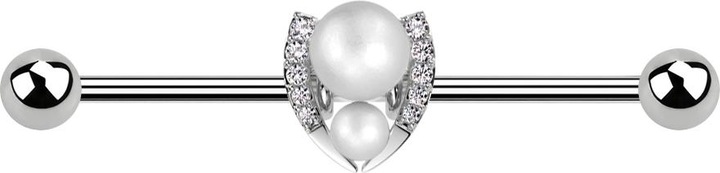 Immagine prodotto Star Piercing Barbagianni argento con due perline argento due perline argento cristalli argento (Ottone, Acciaio chirurgico 316L)