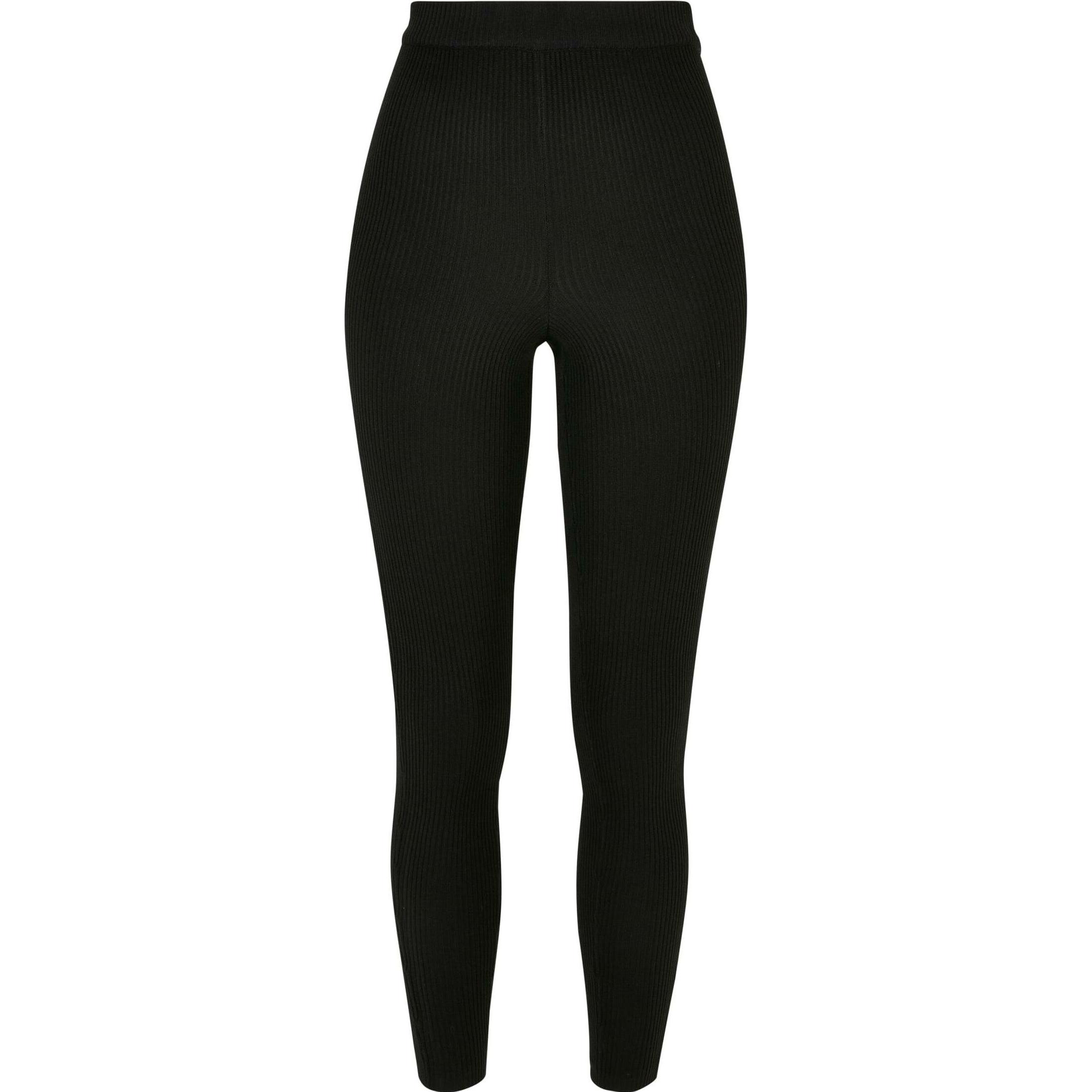 Urban Classics, Damen, Hosen, legging für en urban claic rib knit, Schwarz, (S)